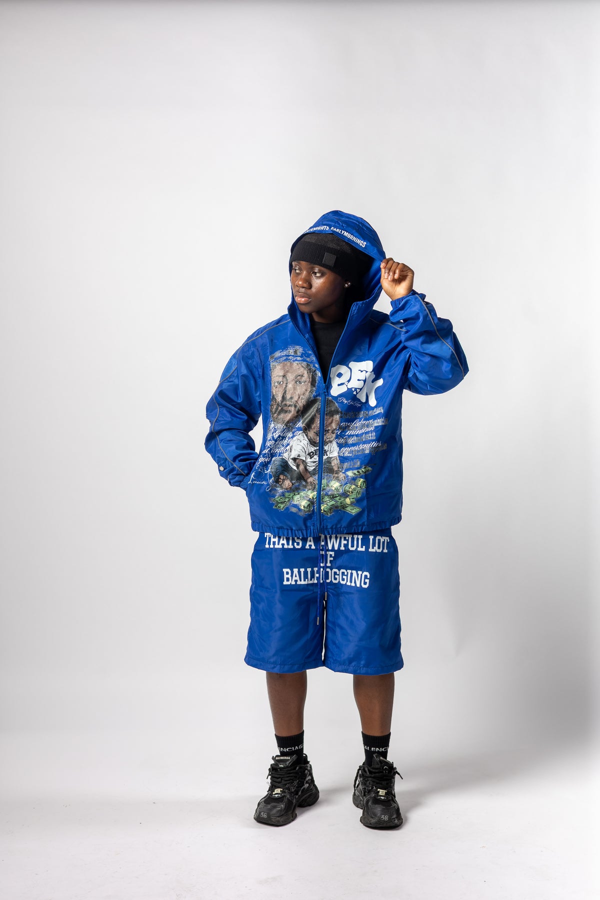 BLUE REFLECTIVE “BALLHOG” WINDBREAKER SET