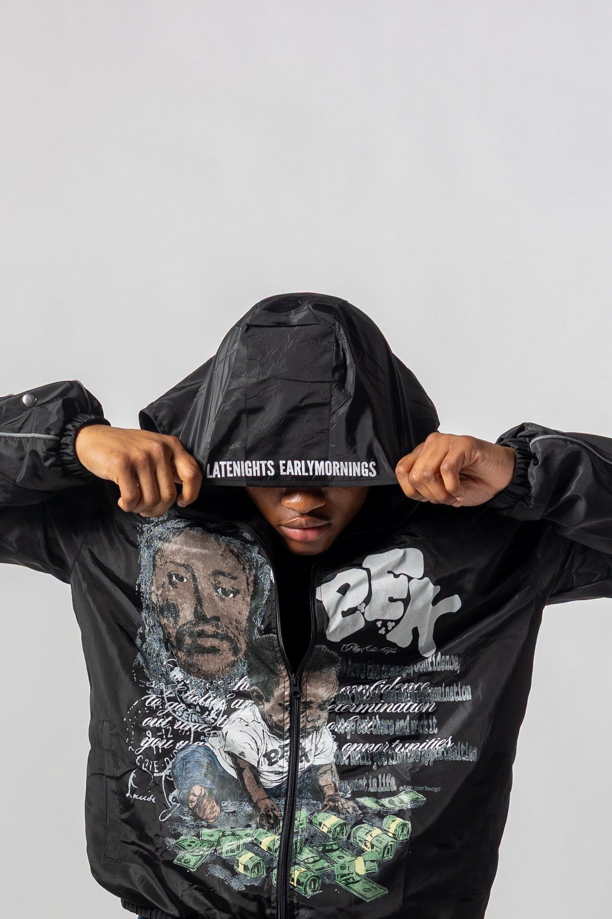 BLACK REFLECTIVE “BALLHOG” WINDBREAKER