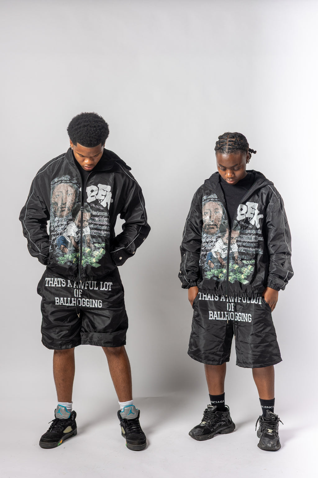 BLACK REFLECTIVE “BALLHOG” WINDBREAKER SET