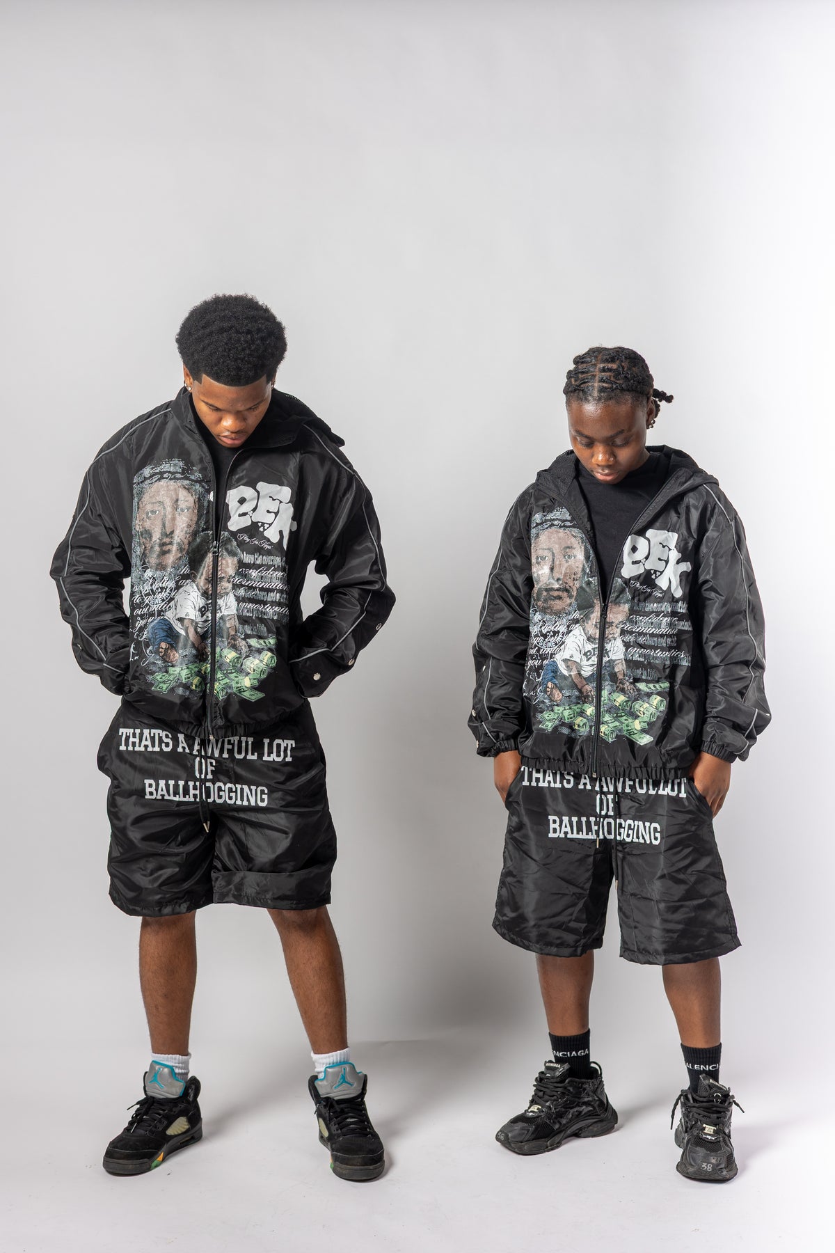 BLACK REFLECTIVE “BALLHOG” WINDBREAKER SET