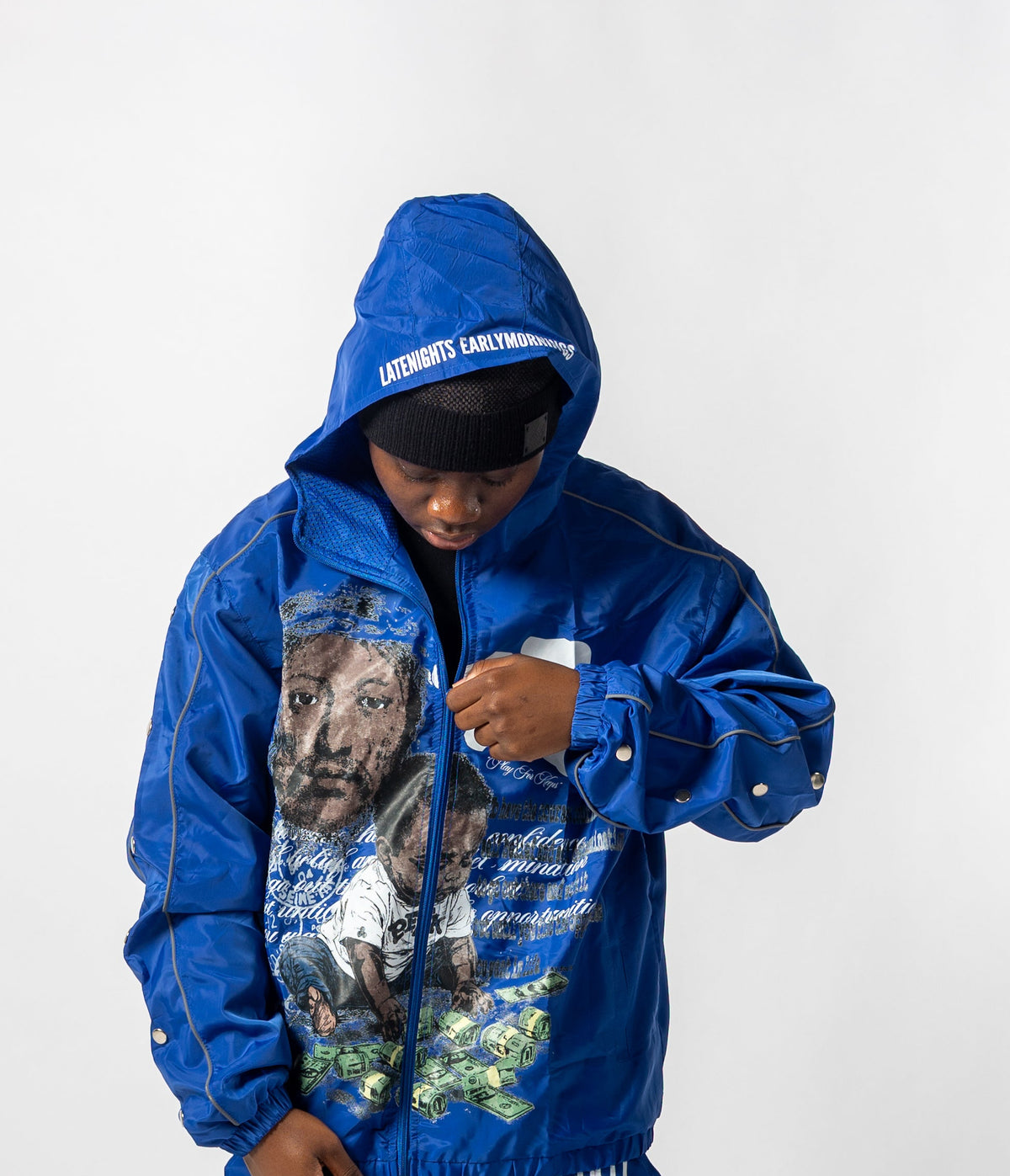 BLUE REFLECTIVE “BALLHOG” WINDBREAKER