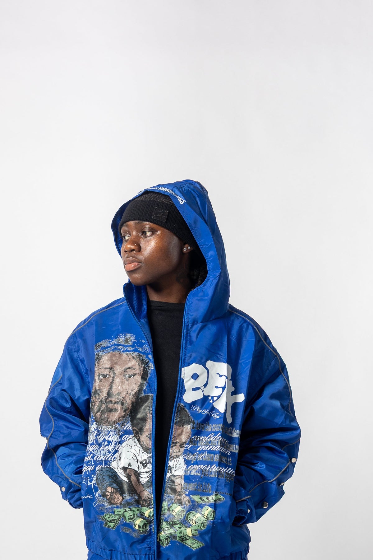 BLUE REFLECTIVE “BALLHOG” WINDBREAKER