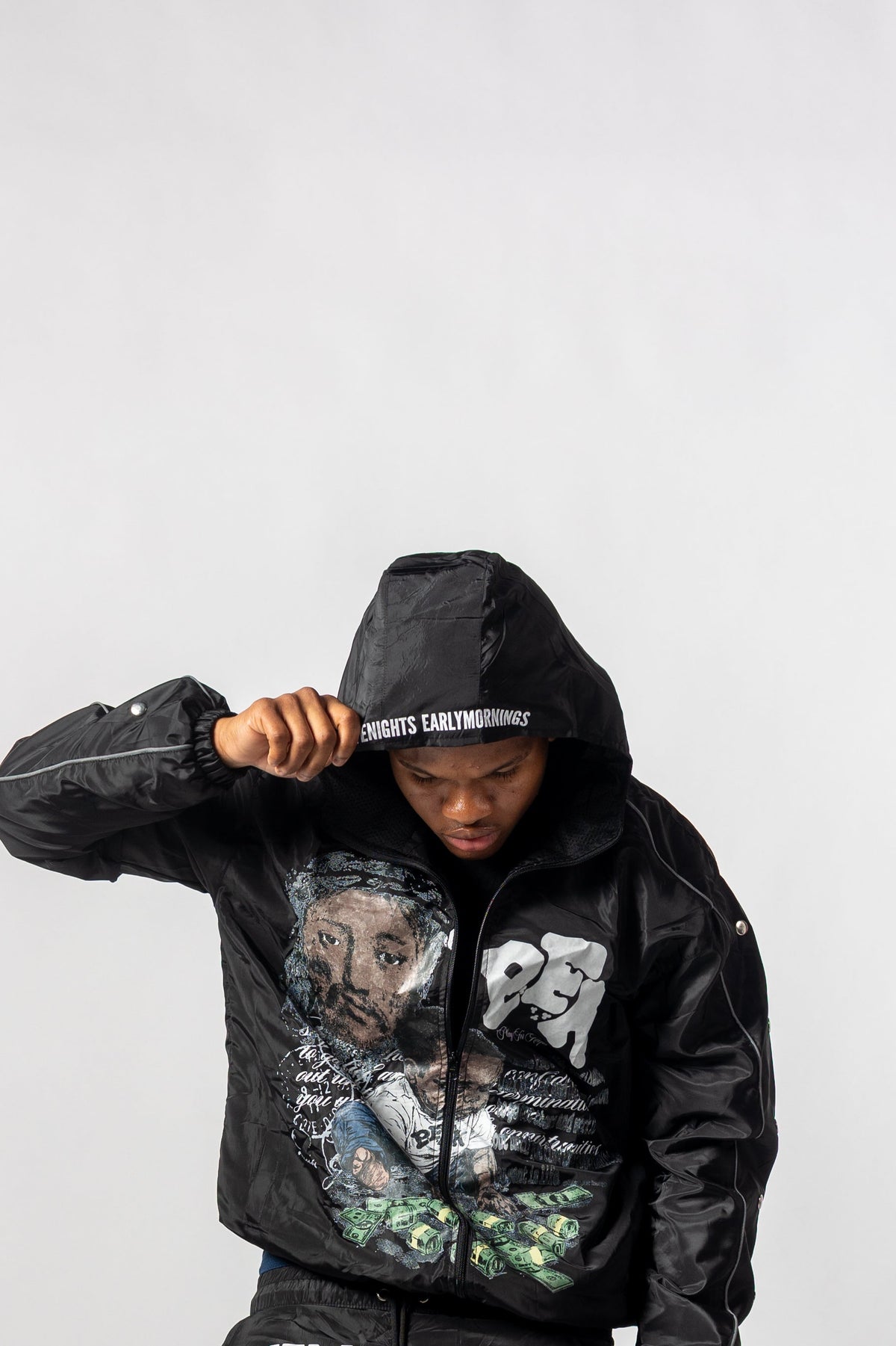 BLACK REFLECTIVE “BALLHOG” WINDBREAKER