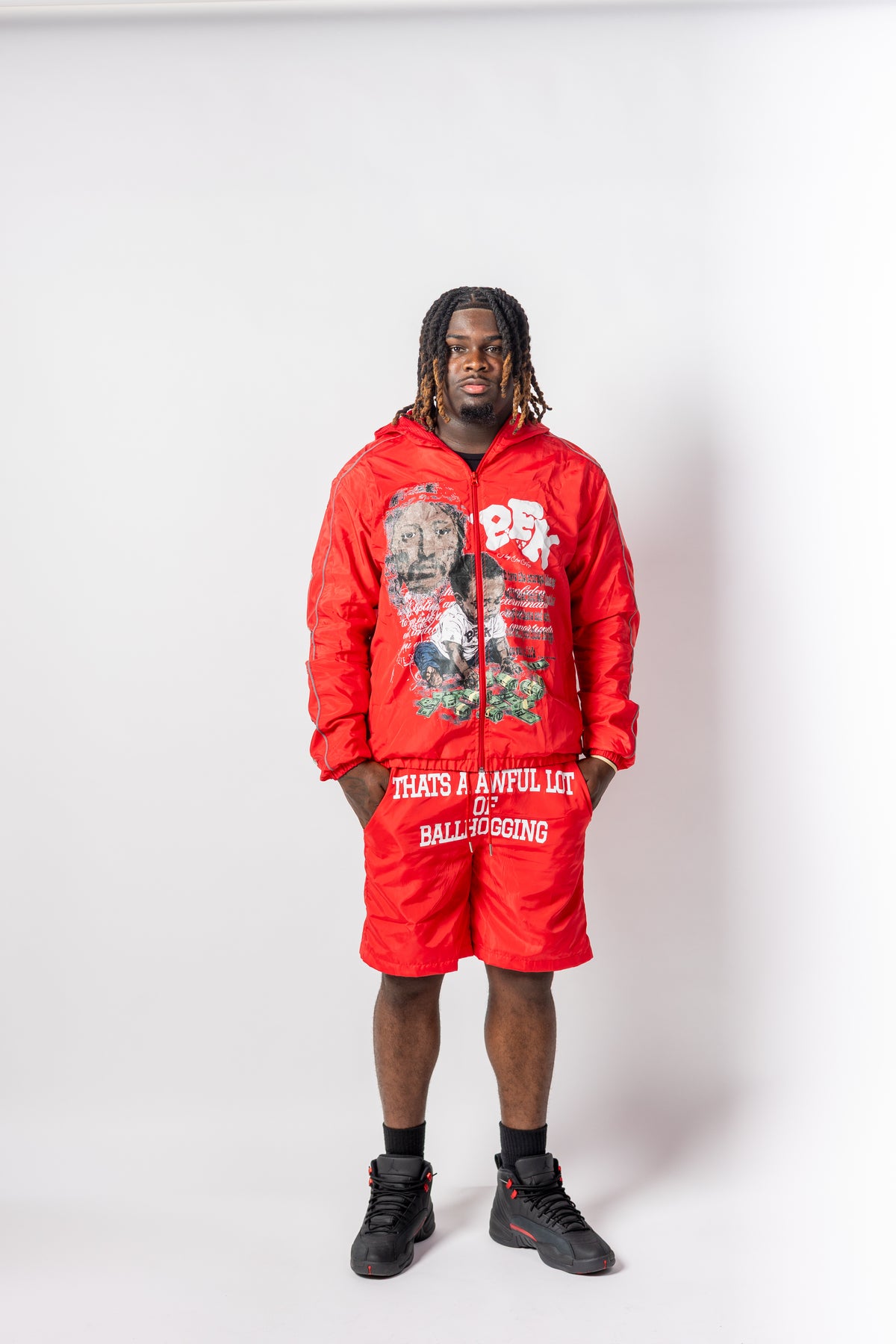 RED REFLECTIVE “BALLHOG” WINDBREAKER SET