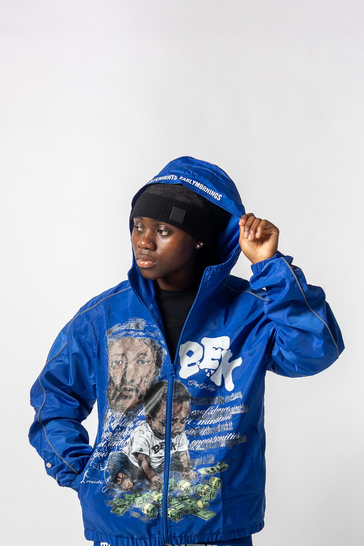 BLUE REFLECTIVE “BALLHOG” WINDBREAKER